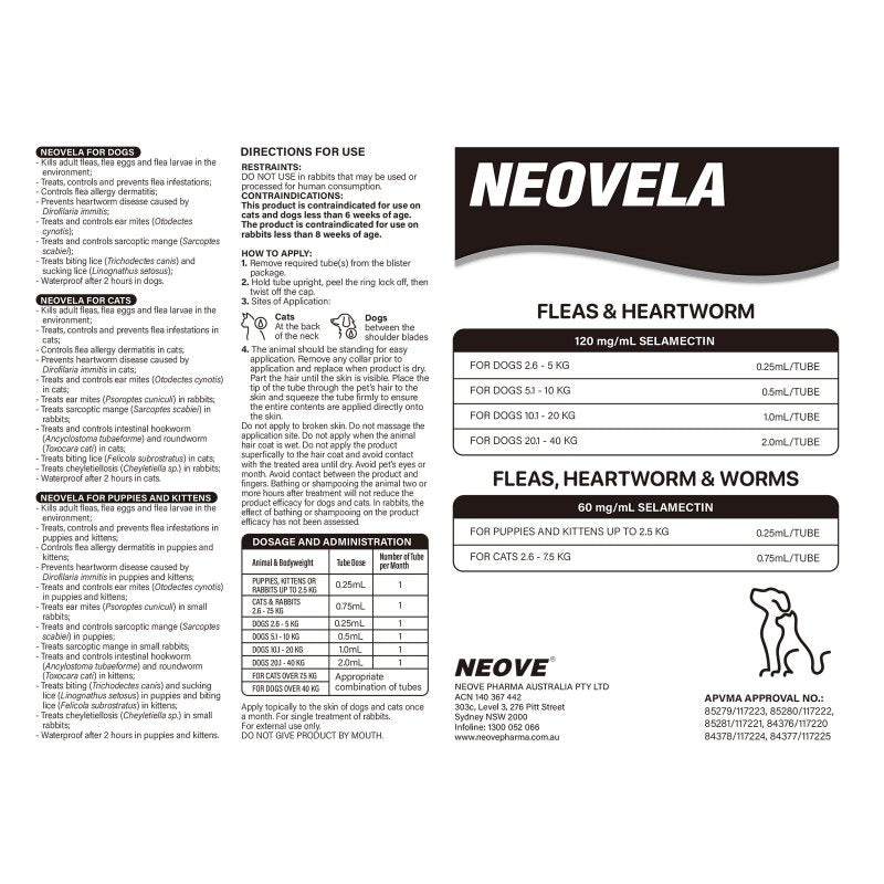 Neovela For Dogs 2.6-5kg 4 Pack