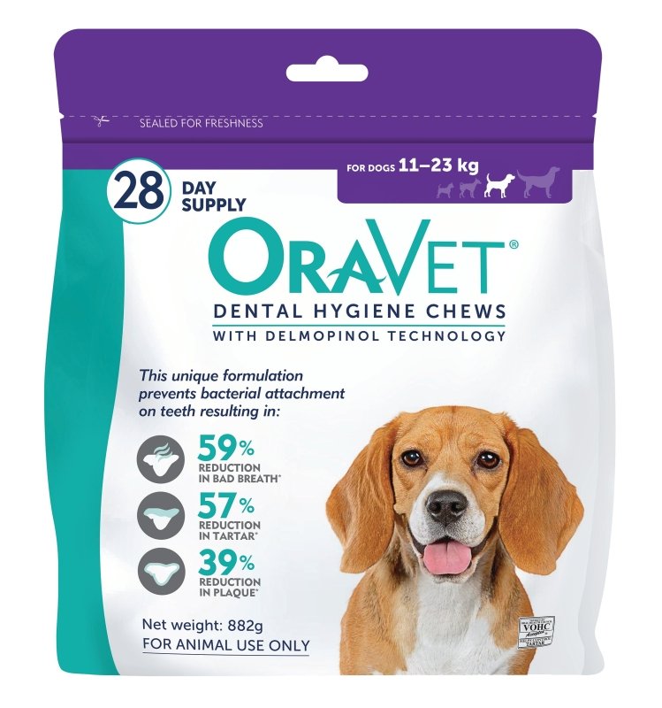 Oravet Dental Chews Medium 11kg - 23kg 28 Pack