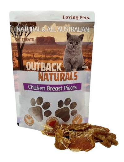 Outback Naturals CHICKEN BREAST PIECES Cat Treats 80g - Just For Pets Australia