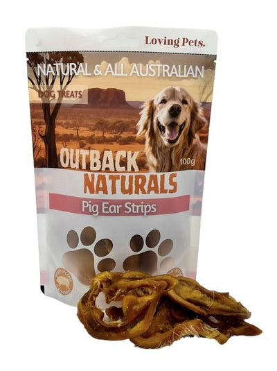 Outback Naturals PIG EAR STRIPS 100g - Just For Pets Australia