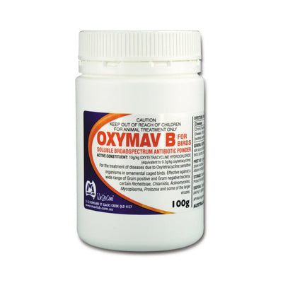 Oxymav B Soluble Broad Spectrum Antibiotic Powder for Bird - Just For Pets Australia