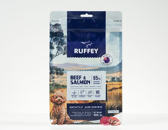 Ruffey Beef & Salmon Air Dried Dog Food 454g