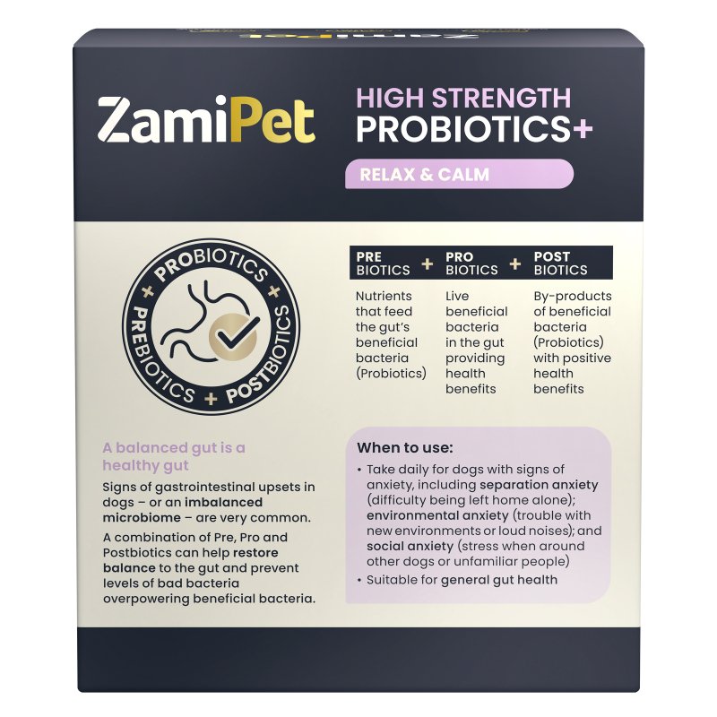 ZamiPet High Strength Probiotics+ Relax & Calm