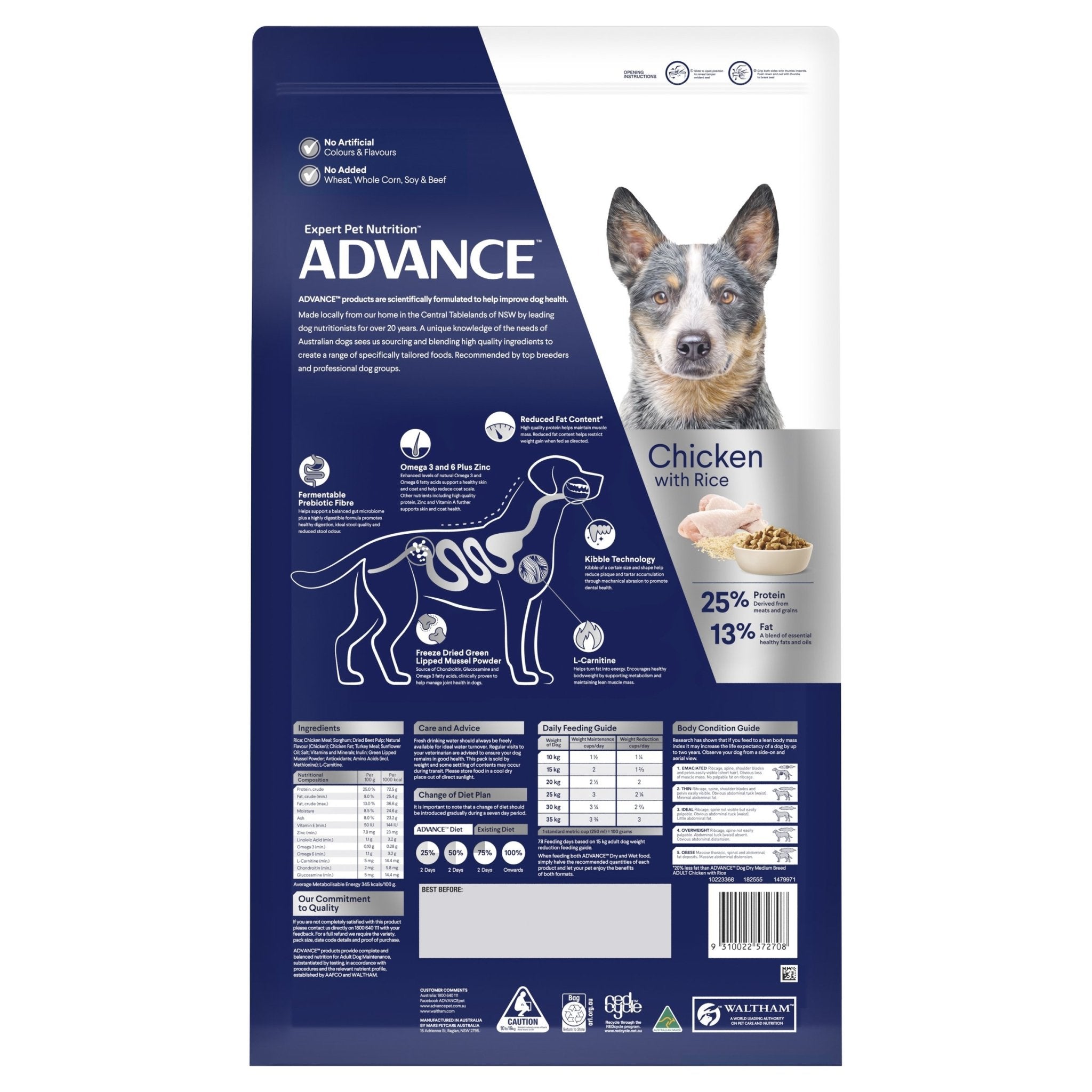 ADVANCE Healthy Weight Medium Adult Dry Dog Food Chicken with Rice