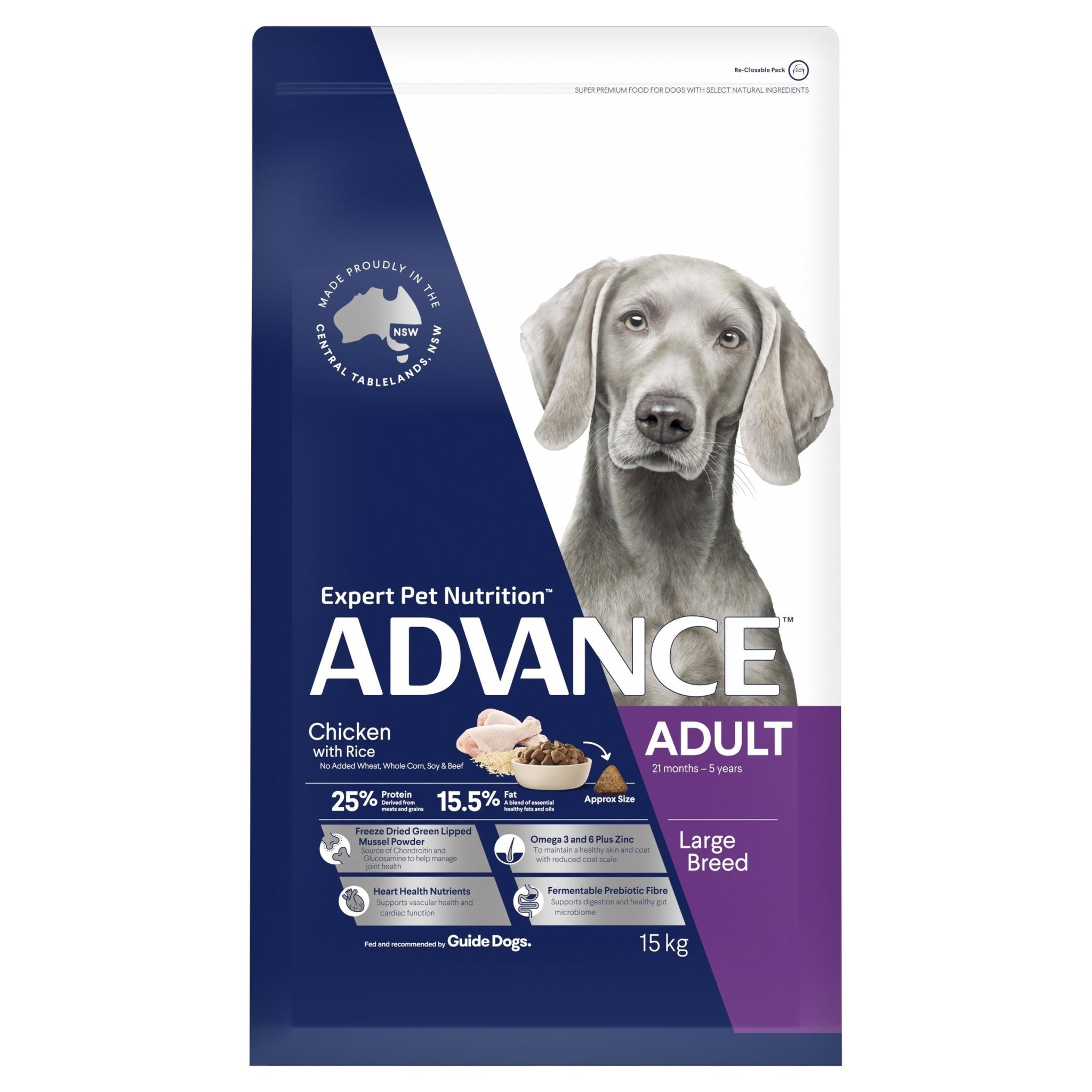 ADVANCE Large Adult Dry Dog Food Chicken with Rice